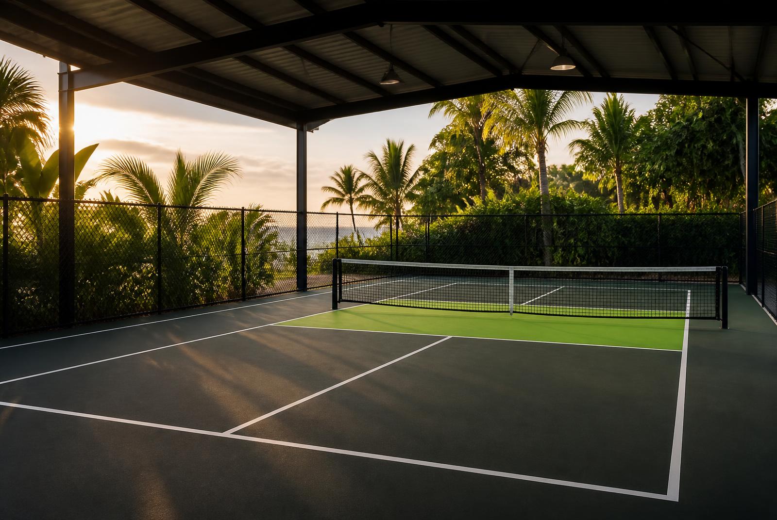 Club members courtside at The Kitchen Pickleball Club in Trinidad